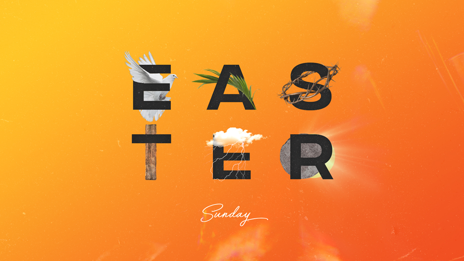 Easter Sunday design with dove and cross